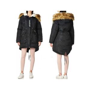 NWT bebe Sz M Black Parka Anorak Hoodie Sherpa Puffer Jacket with Removable Fur